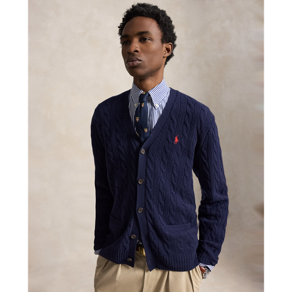 Cable-Knit Wool-Cashmere Cardigan