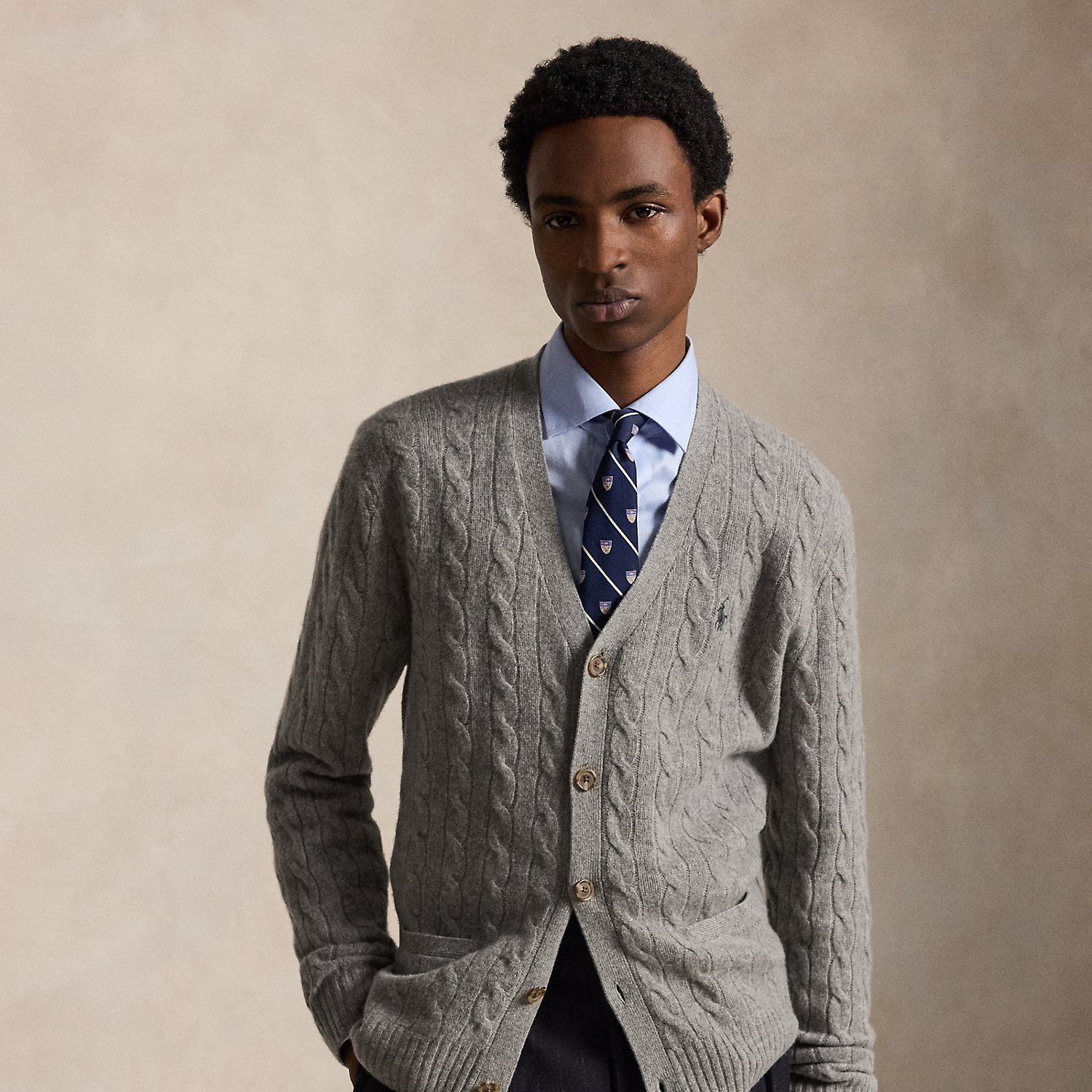 Cable-Knit Wool-Cashmere Cardigan