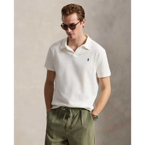 Standard Fit Cotton-Linen Polo Shirt