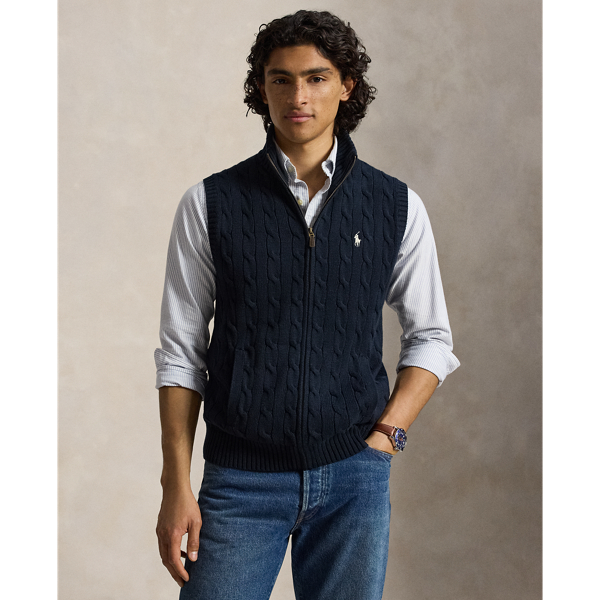 Cable-Knit Cotton Sleeveless Jumper