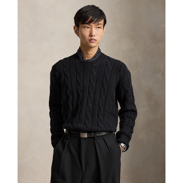 Relaxed Fit Cable Wool-Blend Jumper