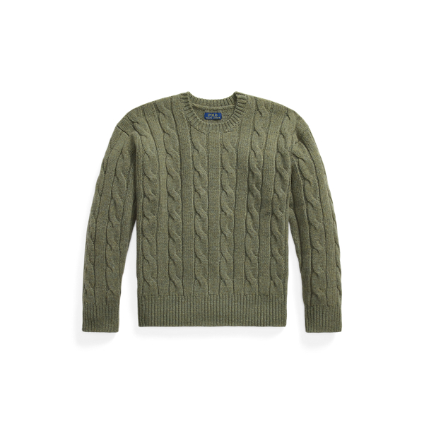 Relaxed Fit Cable Wool-Blend Jumper