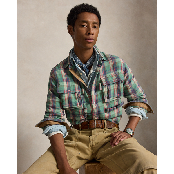 Classic Fit Plaid Brushed Flannel Shirt