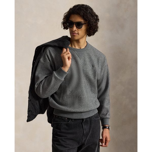 Relaxed Fit Waffle-Knit Sweatshirt