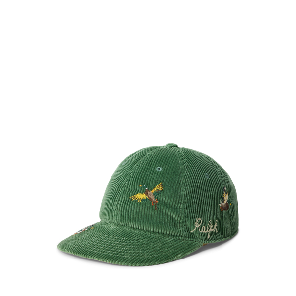 Duck-Embroidered Corduroy Ball Cap