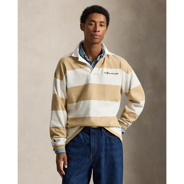 Relaxed Fit Striped Jersey Rugby Shirt