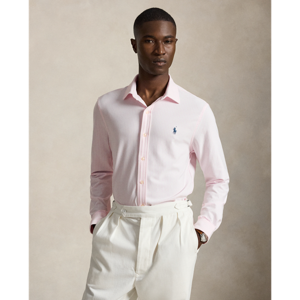 Striped Stretch Knit Oxford Shirt