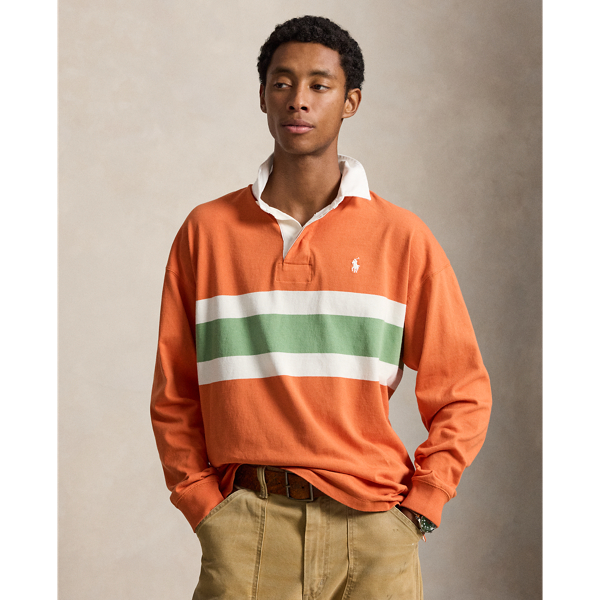 Big Fit Striped Jersey Rugby Shirt