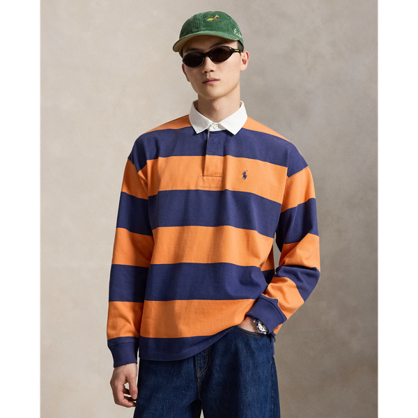Big Fit Striped Jersey Rugby Shirt