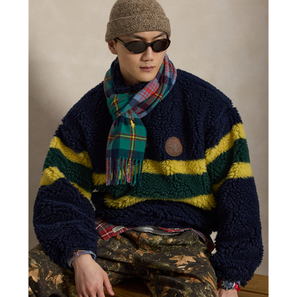 Striped Pile Fleece Pullover