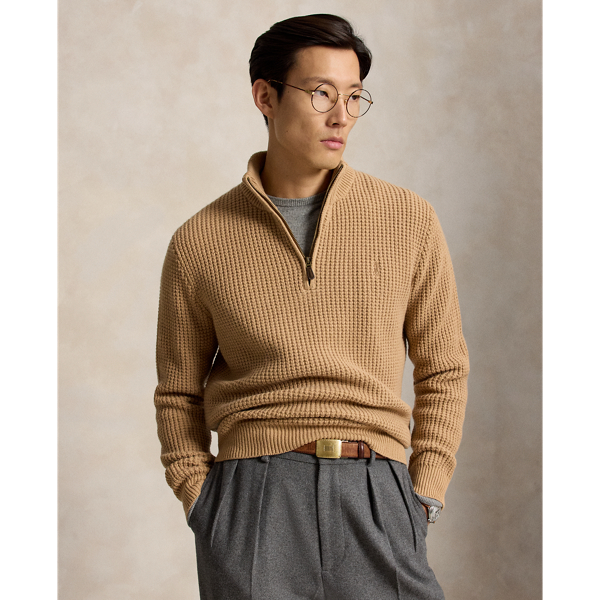 Waffle-Knit Wool-Cotton Jumper