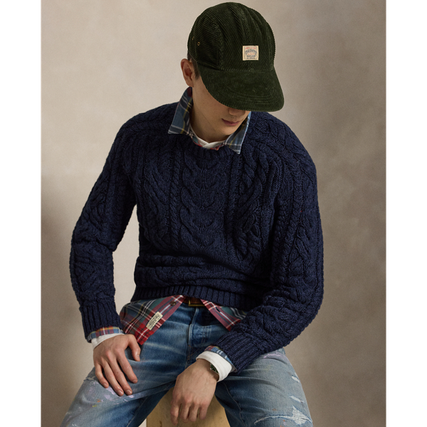 Aran-Knit Cotton Jumper