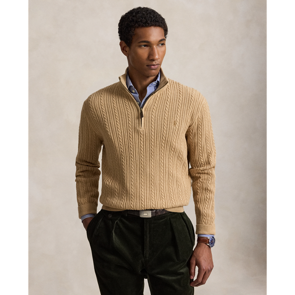 Maglia a Trecce Ralph Lauren con Collo a Lupetto