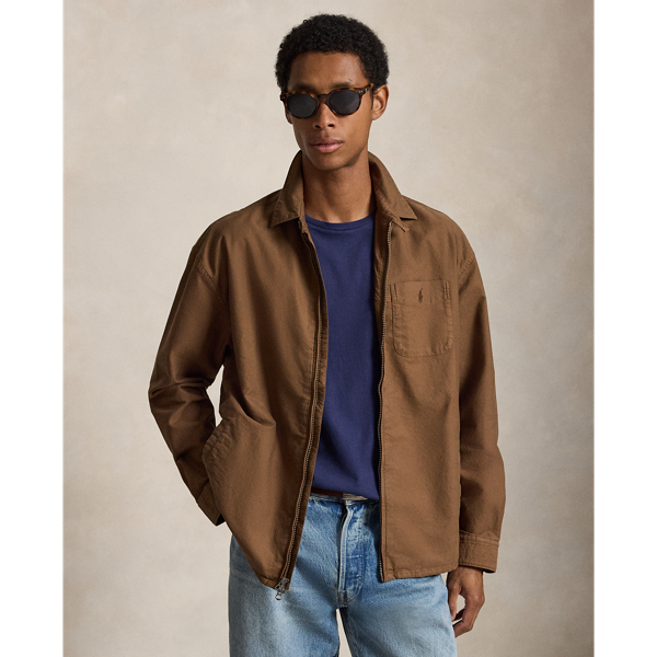 Relaxed Oxford Full-Zip Overshirt