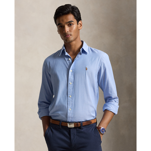 Custom Fit Striped Stretch Oxford Shirt