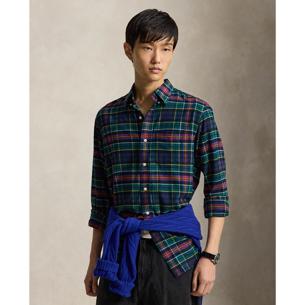 Custom Fit Plaid Performance Twill Shirt