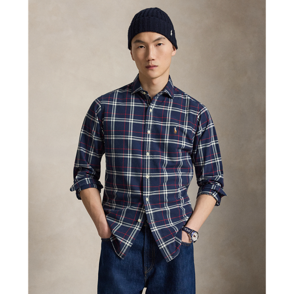 Custom Fit Plaid Oxford Shirt
