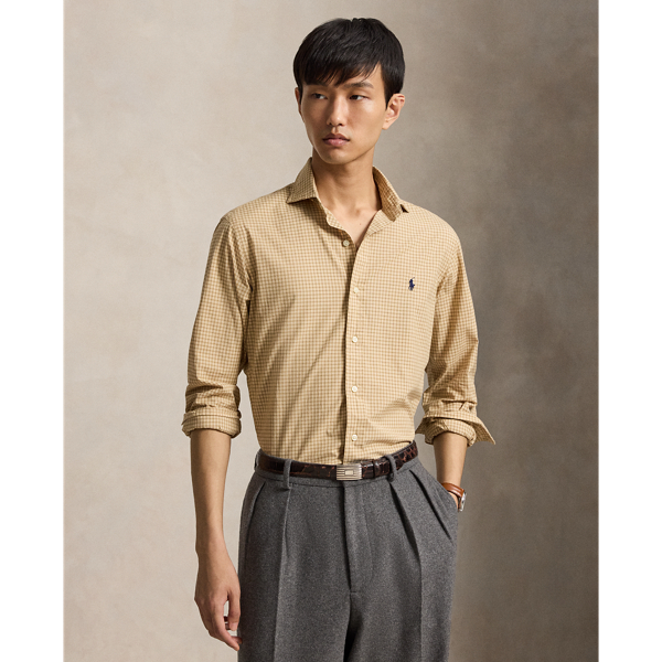 Custom Fit Checked Poplin Shirt
