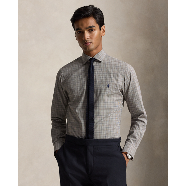 Custom Fit Checked Poplin Shirt