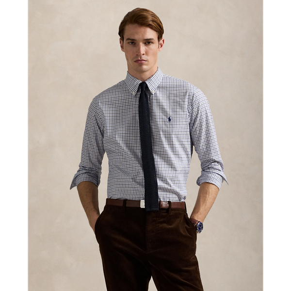 This plaid shirt is crafted with lightweight cotton twill that has been peached for unparalleled softness.