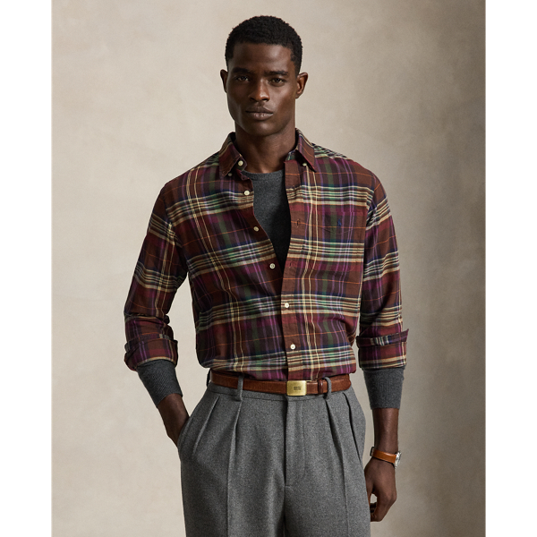Custom Fit Plaid Oxford Shirt