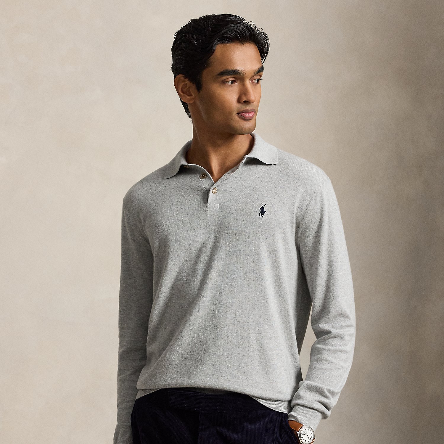 Cotton Polo-Collar Jumper