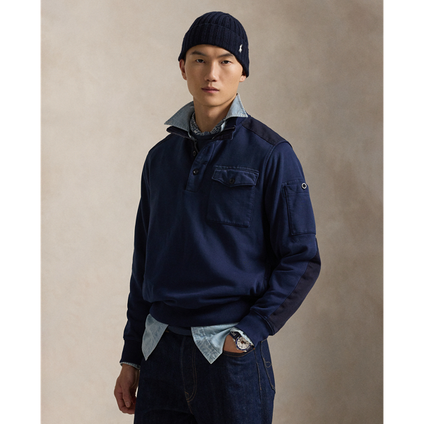 Ralph Lauren Loopback Fleece Utility Sweatshirt In Blue