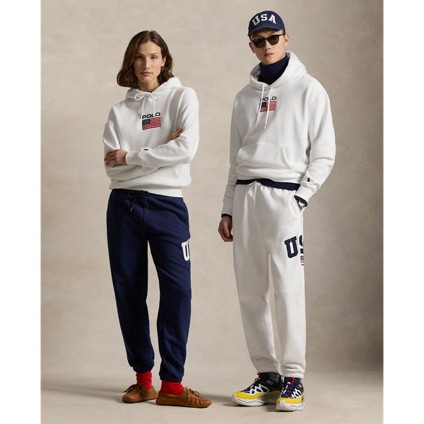 Felpa con Cappuccio Ralph Lauren con Bandiera USA