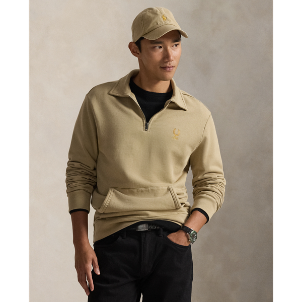 Collared Loopback Cotton Sweatshirt
