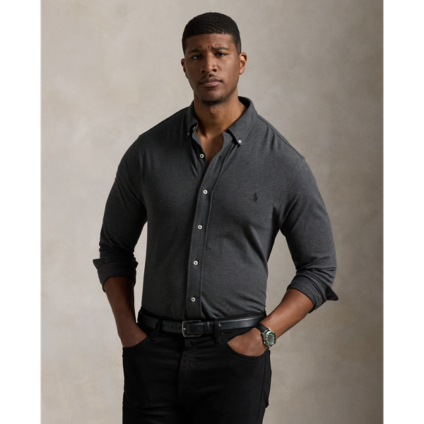 Inspired by two of our icons, this Big & Tall button-down combines the look of an oxford shirt with the comfort and ease of our Polo shirt's cotton mesh fabric.