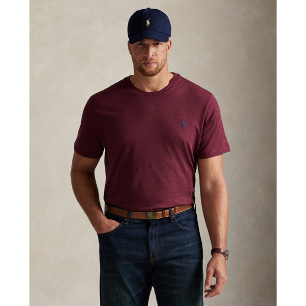 Polo Ralph Lauren Custom Slim Fit Jersey Crewneck T-shirt Man T-shirt Burgundy Size L Cotton In Brown