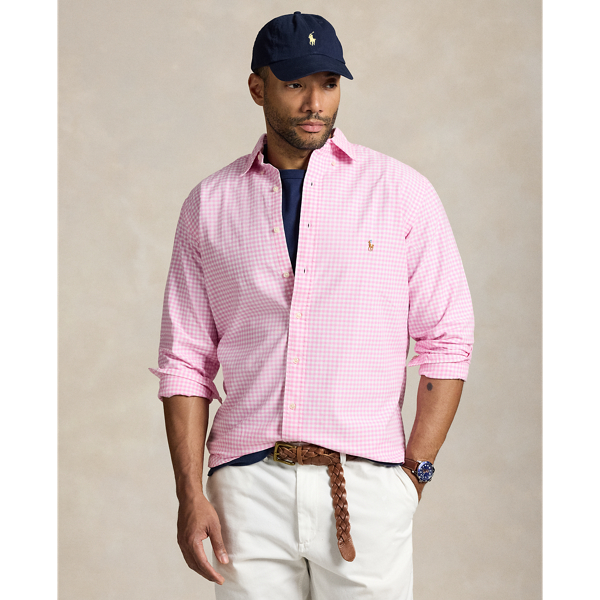Polo Ralph Lauren Classic Fit Solid Pink Linen Button-down Shirt In Pink/white