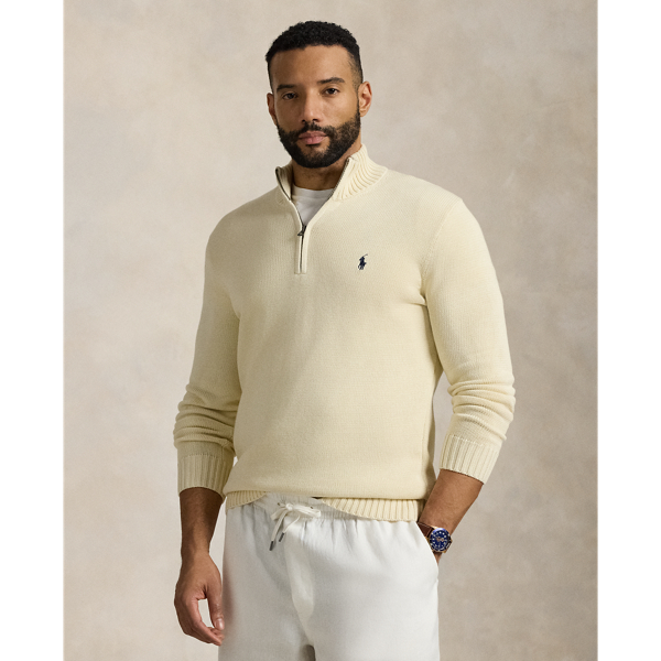 Grandes Tailles - Pull demi-zippé en coton - Big & Tall - Modalova