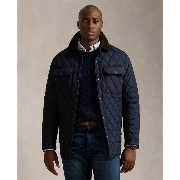 Ralph Lauren Navy Quilted Belt Jacket hotsell