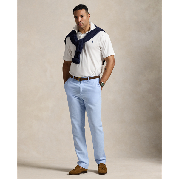 Polo Ralph Lauren Classic Fit Linen-cotton Pant In Office Blue