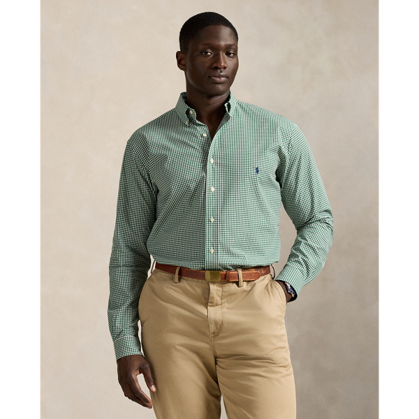 Polo Ralph Lauren Ralph Lauren Gingham Stretch Poplin Shirt In Green