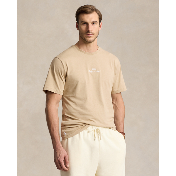 Polo Ralph Lauren Embroidered-logo Jersey T-shirt In Neutral