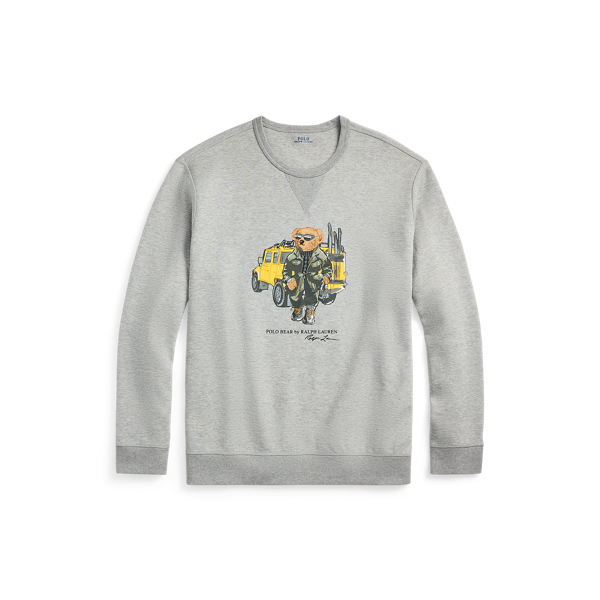 Shop Polo Ralph Lauren Polo Bear Double-knit Sweatshirt In Andover Heather