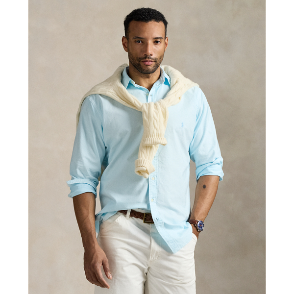 Polo Ralph Lauren Mineral-dyed Oxford Shirt In Sky