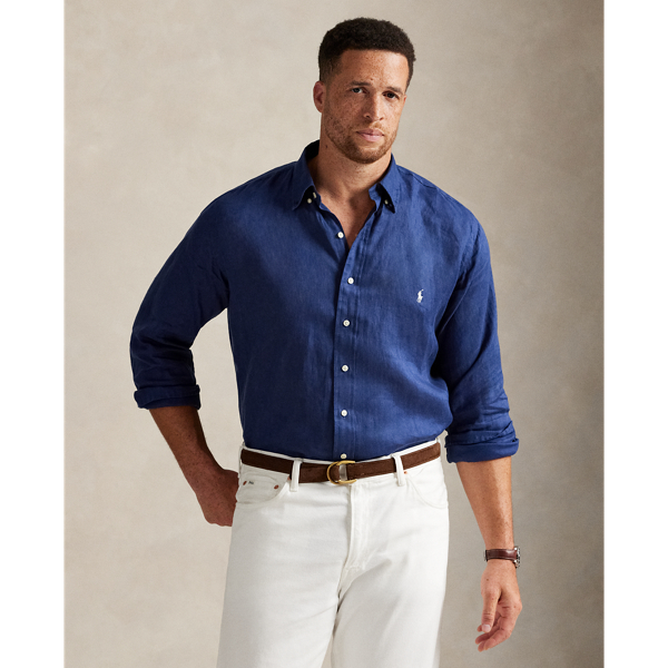 This Big & Tall shirt is crafted with lightweight linen and finished with our signature embroidered Pony for an iconic Polo look.