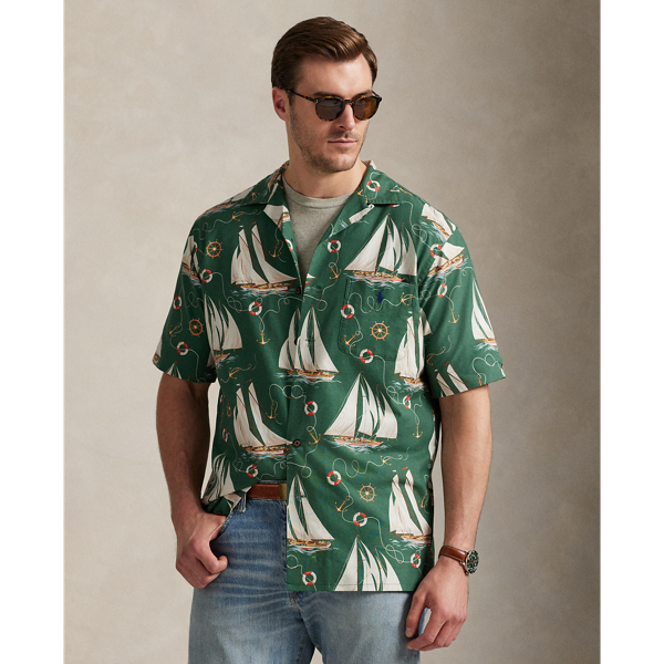 Grandes Tailles - Chemise safari Oxford à motif voilier - Big & Tall - Modalova