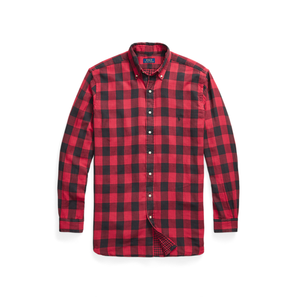 Polo Ralph Lauren Ralph Lauren Plaid Double-faced Shirt In Burgundy