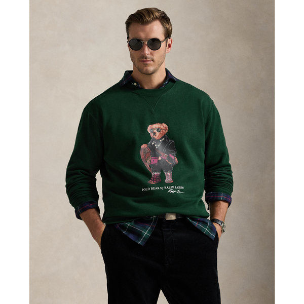 Polo Ralph Lauren Polo Bear Fleece Crew Neck Sweatshirt Clothing In Green