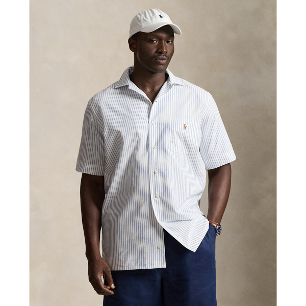 Big & Tall – Striped Oxford Camp Shirt