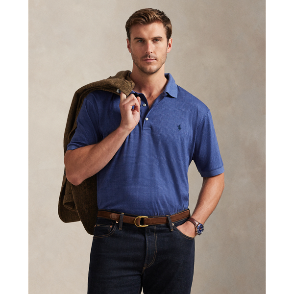 Big & Tall - Glen Plaid Soft Cotton Polo Shirt