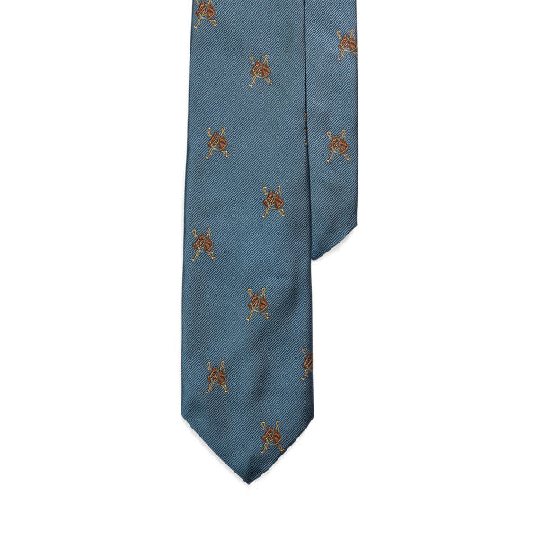 Cravate motif équestre sergé de soie - Polo Ralph Lauren - Modalova