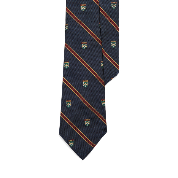 Cravate club vintage en reps de soie - Polo Ralph Lauren - Modalova
