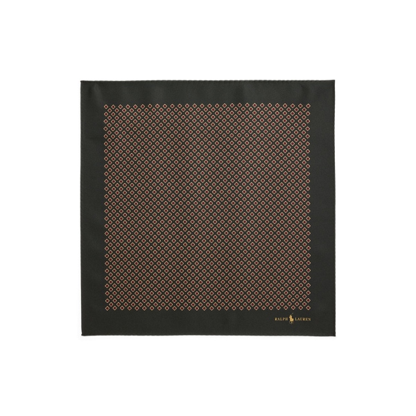 Ralph Lauren Neat Silk Twill Pocket Square In Green