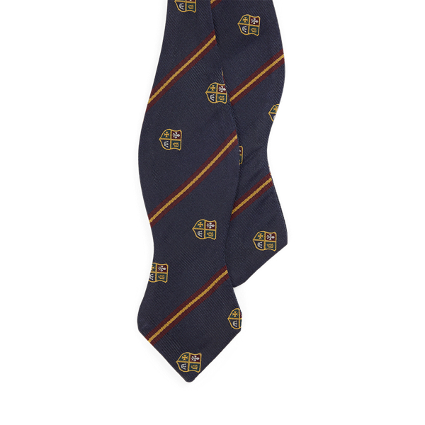 Ralph Lauren Striped Silk Club Bow Tie In Blue