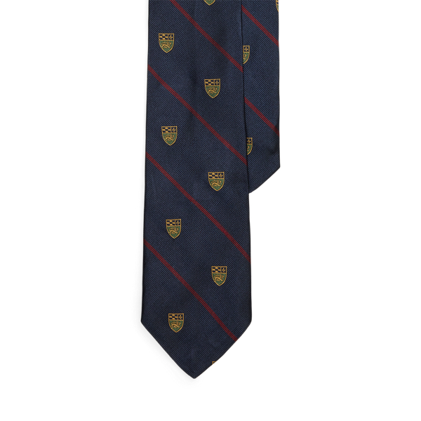 Ralph Lauren Striped Silk Repp Club Tie In Blue